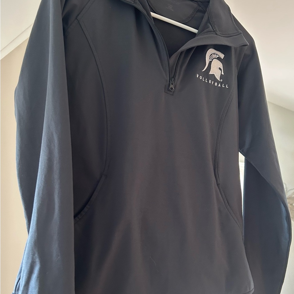 Women’s XS MSU Volleyball Black Quarter-Zip Pull Over